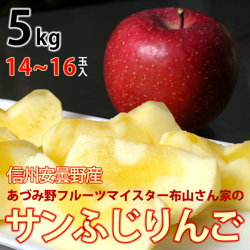 信州安曇野 布山さん家のサンふじりんご 5kg(14~16玉)