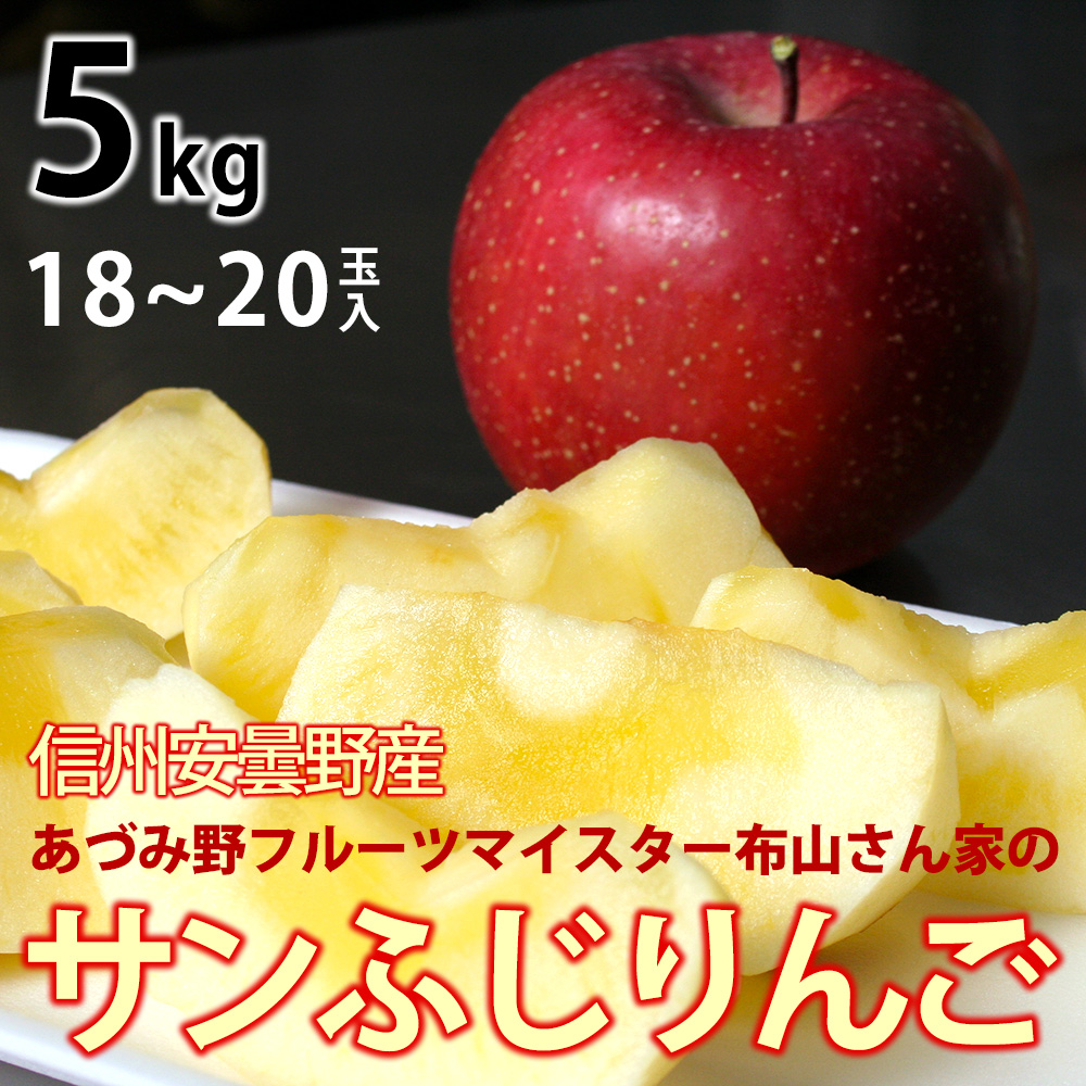 信州安曇野 布山さん家のサンふじりんご 5kg(18~20玉)